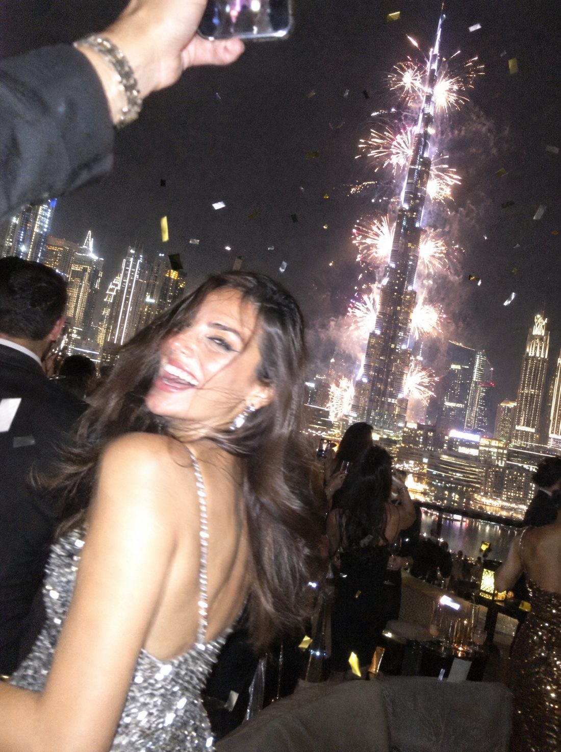 New Year's Eve terrace party with Burj Khalifa fireworks
