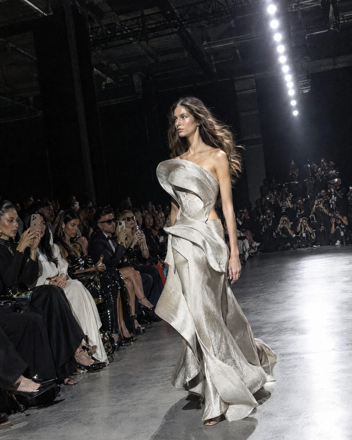 Model on the runway at a Dubai fashion week show